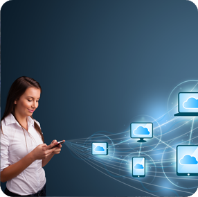 Woman using email on phone