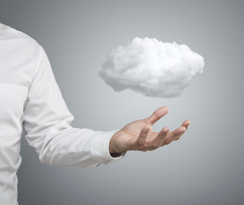 man holding cloud