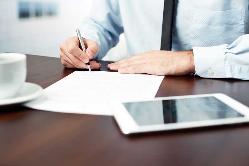 Man writing notes